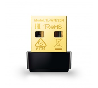 Адаптер USB TP-LINK, беспроводной, TL-WN725N, стандарта N, 802.11b/g/n, USB 2.0, 150 M/b#146452