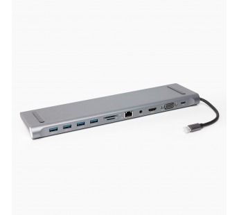 Хаб USB Type-C - BYL-2003 (HDMI, VGA, USB-C, USBx4, SD/TF CardReader, Ethernet, Jack 3,5 мм,(127306)#1943264
