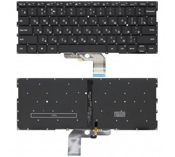 Клавиатура для ноутбука Xiaomi Mi Notebook Air 13.3" черная с подсветкой (2019-2022)#1896321