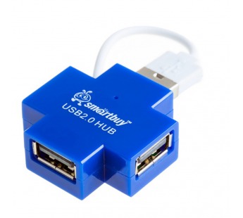 USB-хаб 2.0 на 4 порта Smartbuy SBHA-6900-B, синий#1943266