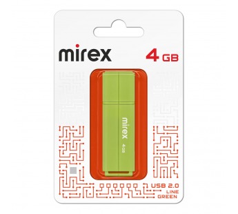 Флеш-накопитель USB 4GB Mirex LINE зелёный (ecopack)#1775809