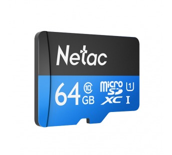 Карта памяти MicroSD 64GB Netac P500 Standard Class 10 UHS-I (90 Mb/s) без адаптера#1786161