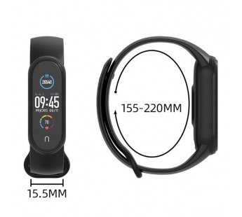 Силиконовый ремешок для Xiaomi Mi Band 7, 6, 5 однотонный (бледно-розовый)#1781480