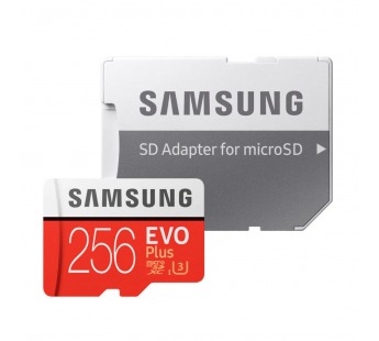 Карта флэш-памяти MicroSD 256 Гб Samsung +SD адаптер (class 10) UHS-1 U3+ Evo Plus (до130 MB(211978)#1776918