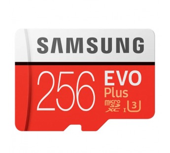 Карта флэш-памяти MicroSD 256 Гб Samsung +SD адаптер (class 10) UHS-1 U3+ Evo Plus (до130 MB(211978)#1776917