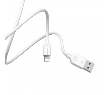 USB кабель шт.USB (A) - шт.Lightning 2,0м, 2,4A силиконовый, белый BX14 "Borofone"#1778373