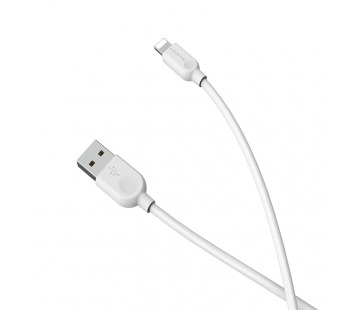 USB кабель шт.USB (A) - шт.Lightning 2,0м, 2,4A силиконовый, белый BX14 "Borofone"#1778374
