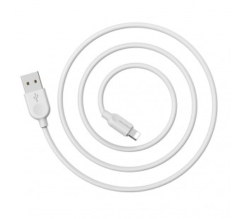 USB кабель шт.USB (A) - шт.Lightning 2,0м, 2,4A силиконовый, белый BX14 "Borofone"#1778376