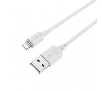 USB кабель шт.USB (A) - шт.Lightning 2,0м, 2,4A силиконовый, белый BX14 "Borofone"#1778377