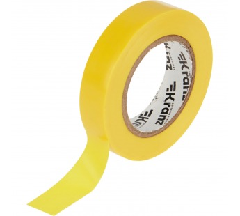 Изолента ПВХ 0,13х15 мм, 20 м, желтая "KRANZ"#1778147