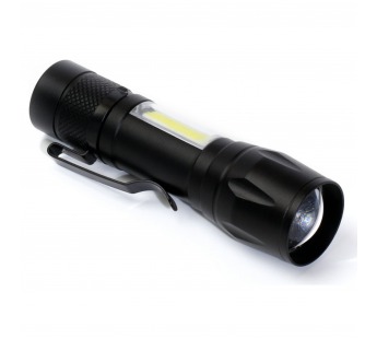 Фонарь SMARTBUY SBF-104 алюминиевый ручной 3Вт LED+ 3 Вт COB (боковая подсветка), клипса, 1хAA, карманный, черный (1/360)#1778693
