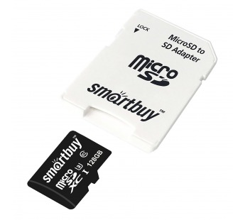 Карта флэш-памяти MicroSD 128 Гб Smart Buy +SD адаптер Pro seria UHS-1 U3#1779668