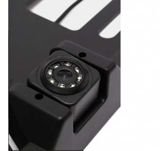                     Рамка для номера с камерой заднего вида 8 диодов + парктроники со звуком (черная)#1780462
