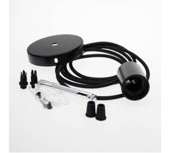 Ретро патрон подвесной E27 (матовый черный), шт#1780439