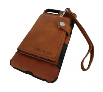                             Чехол пластиковый iPhone 6 Plus с визитницей коричневый*#2040846