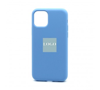 Чехол-накладка Silicone Case с лого для Apple Iphone 11 (053) голубой#1939484