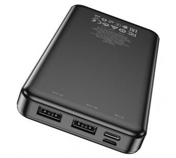 Внешний аккумулятор Hoco J91 10000 mAh, USBx2/Type-C/Micro-USB (black) (210300)#1785231