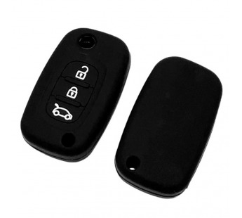 Чехол силиконовый для смарт-ключа Lada Vesta, Xray, Renault Fluence, Megane, 3 кнопки, чёрный#2082032
