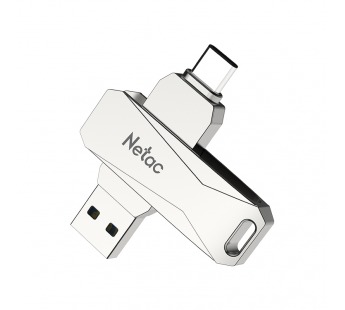 Флеш-накопитель USB 3.0 128GB Netac U782C Dual серебро (USB 3.0/3.1 + Type C)#1802720
