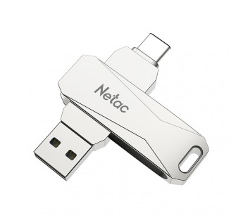 Флеш-накопитель USB 3.0 128GB Netac U782C Dual серебро (USB 3.0/3.1 + Type C)#1802722