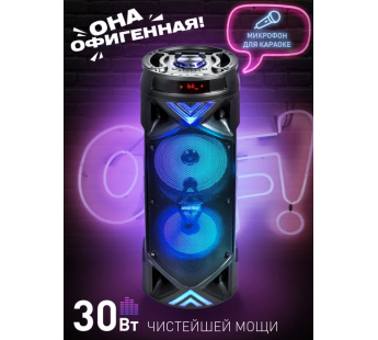                         Портативная колонка Smartbuy BOOM MK III (Bluetooth/микрофон/FM/30Вт) черная#1784320