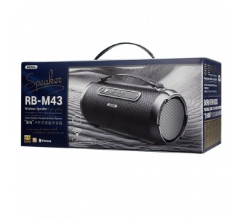 Колонка Bluetooth Remax RB-M43 (OutDoor/TWS/Hi-Fi/AUX/microCD/FM/USB/1500mAh/10W) Черный#1784394