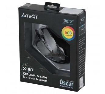 Мышь A4Tech X87 черный оптическая (2400dpi) USB (8but) X87 (MAZE) [25.10], шт#1789201