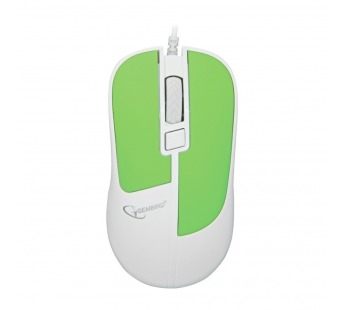 Мышь компьютерная "Gembird" MOP-410-GRN, USB, 3кн.+колесо кнопка, soft touch, 1600DPI, кабель 1,5м,#1788135