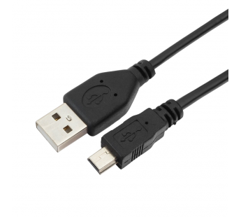 Шнур USB (A)шт. -  5 pin mini USBшт. 1,8м, черный "Гарнизон"#2126348