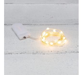 Гирлянда Роса с крупными каплями 2 м, 20 LED, теплое белое свечение, 2хCR2032 в комплекте NEON-NIGHT#1797217