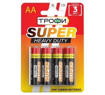 Батарейка AA Трофи R6 Super Heavy Duty (4-BL) (40/720) (211760)#1804167