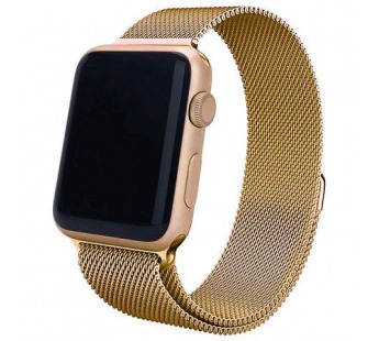                         Металлический ремешок для часов Apple Watch 42/44/45/49 mm миланская петля (золото)#1794293