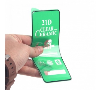 Защитное стекло Ceramics Samsung A22S (черный) 9D тех.упаковка#2100070