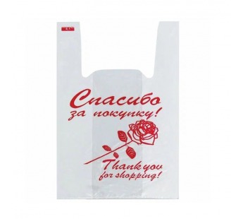 Пакет майка ПНД 28*50, 12мкм "Роза" (100шт./уп)#2120522