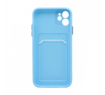 Чехол-накладка с кармашком и цветными кнопками для Apple iPhone 11/6.1 (007) голубой#1799811