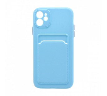 Чехол-накладка с кармашком и цветными кнопками для Apple iPhone 11/6.1 (007) голубой#1799812