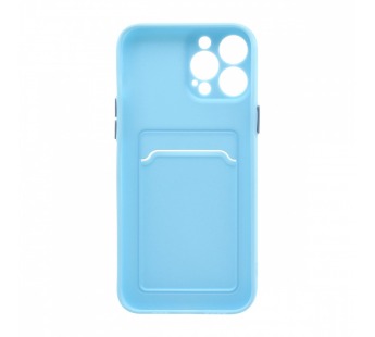 Чехол с кармашком и цветными кнопками для Apple iPhone 13 Pro Max/6.7 (007) голубой#1799356