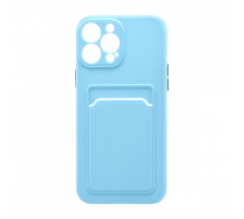 Чехол с кармашком и цветными кнопками для Apple iPhone 13 Pro Max/6.7 (007) голубой#1799357