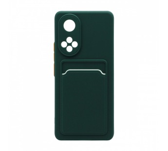 Чехол с кармашком и цветными кнопками для Huawei Honor 50/Nova 9 (002) темно зеленый#1795320