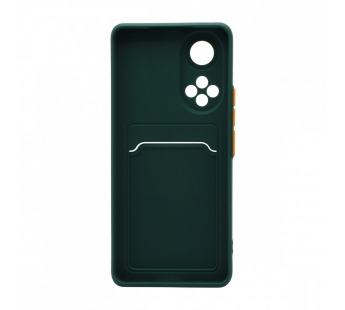 Чехол с кармашком и цветными кнопками для Huawei Honor 50/Nova 9 (002) темно зеленый#1795321