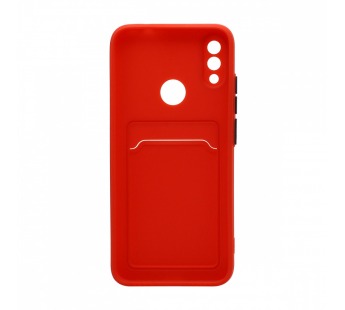 Чехол с кармашком и цветными кнопками для Xiaomi Redmi Note 7 (010) красный#1797340