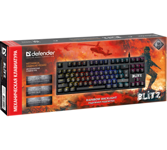 Клавиатура Defender Blitz GK-240L RU механическая игровая с подсветкой (black) (212597)#1864419