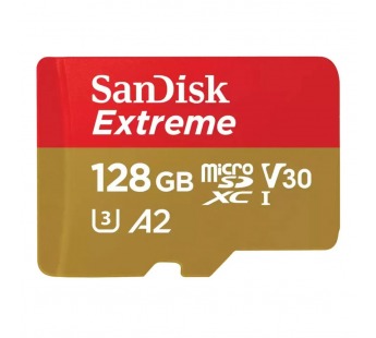 Карта флэш-памяти MicroSD 128 Гб SanDisk Extreme A2 UHS-I U3 без адаптера (190/90 Mb/s) (red(213045)#1808956