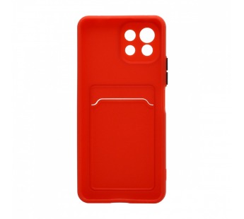                                 Чехол силиконовый Xiaomi Mi 11 Lite с визитницей и цветными кнопками (010) красный #1797786