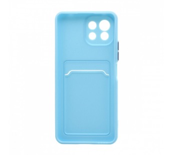                                 Чехол силиконовый Xiaomi Mi 11 Lite с визитницей и цветными кнопками (007) голубой #1797782