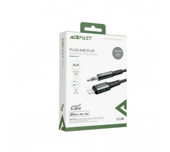 Аудио Адаптер ACEFAST C1-06 Lightning - 3.5mm AUX (черный) 1,2м#2136747
