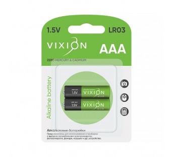 Батарейка Vixion алкалиновая LR03 - AAA (блистер 2шт)#1802412