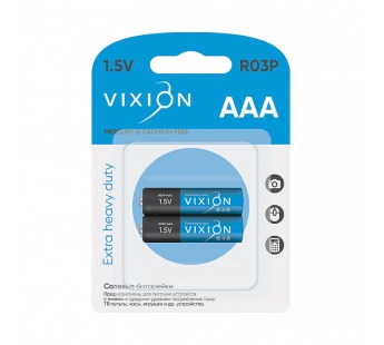Батарейка Vixion солевая R03P - AAA (блистер 2шт)#1802489