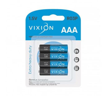 Батарейка Vixion солевая R03P - AAA (блистер 4шт)#1802491