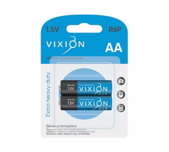 Батарейка Vixion солевая R6P - AA (блистер 2шт)#1802496